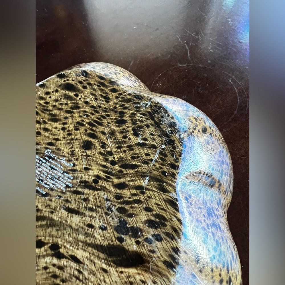 Mango Wood Speckled Bowl for Salad or Chips! - Picture 9 of 13